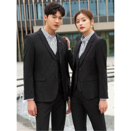 Custom Business two-button black striped suit for Wedding Banquet Interview Polyester 68.5% Viscose 30.4% Spandex 1.1% MIZIQI8819 SKLS125 Custom Business two-button black striped suit for Wedding Banquet Interview Polyester 68.5% Viscose 30.4% Spandex 1.1% MIZIQI8819 SKLS125
